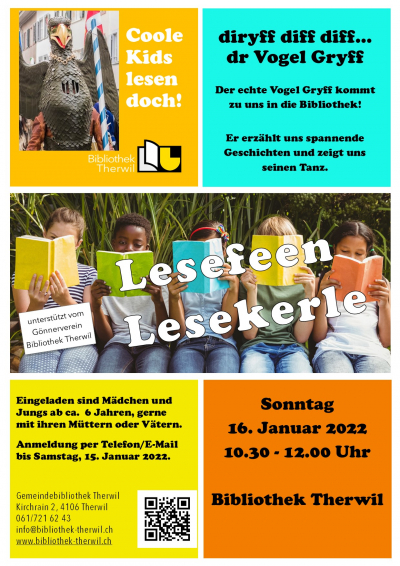 ABGESAGT! Lesefeen/Lesekerle: Coole Kids lesen doch! diryff diff diff... dr Vogel Gryff